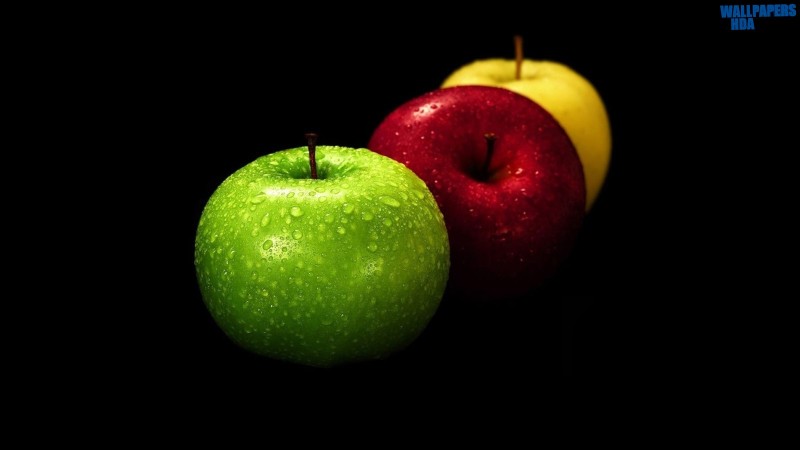 Yellow red and green apples wallpaper 1600x900 Article