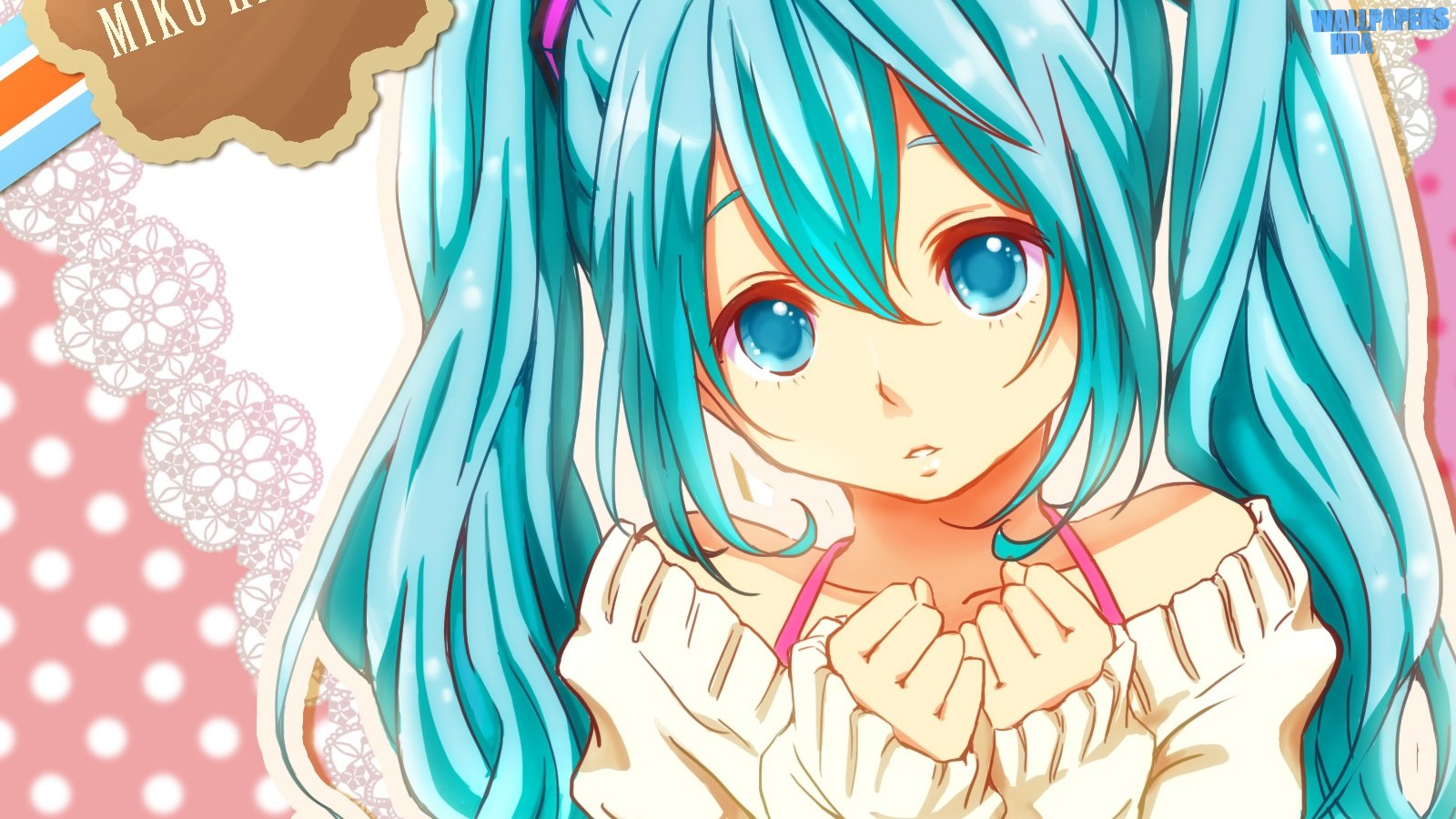 Vocaloid girl look sad sweet 1600x900