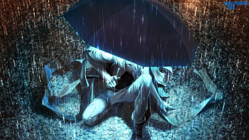 Yuanmaru man umbrella rain light night puddles 1600x900 Article